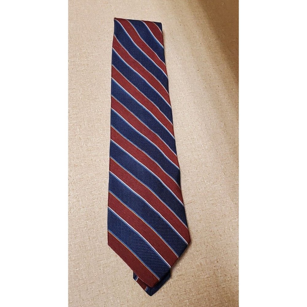 Brooks Brothers 345 Silk Tie Red Blue Stripes 59”